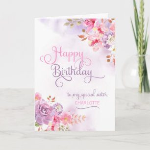 Carte Personnaliser à Soeur, Joyeux anniversaire