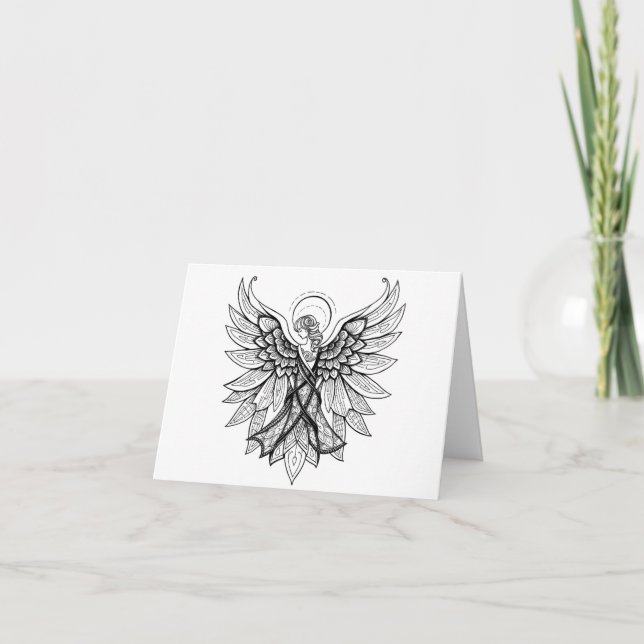 Carte PERSONNALISER Angel Sketch  (Devant)