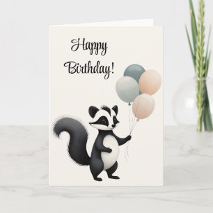 Carte Personnaliser Ballons de Skunk Bohème Minimaliste