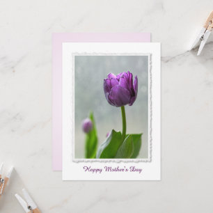 Carte Personnaliser : "Bonne fête des mères" Tulipes vio