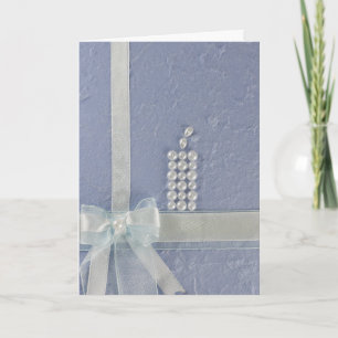 Carte Personnaliser Bougie avec perles blanches, arc Bap