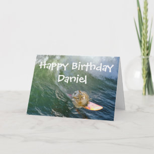 Carte Personnaliser Cute Surfing Chipmunk