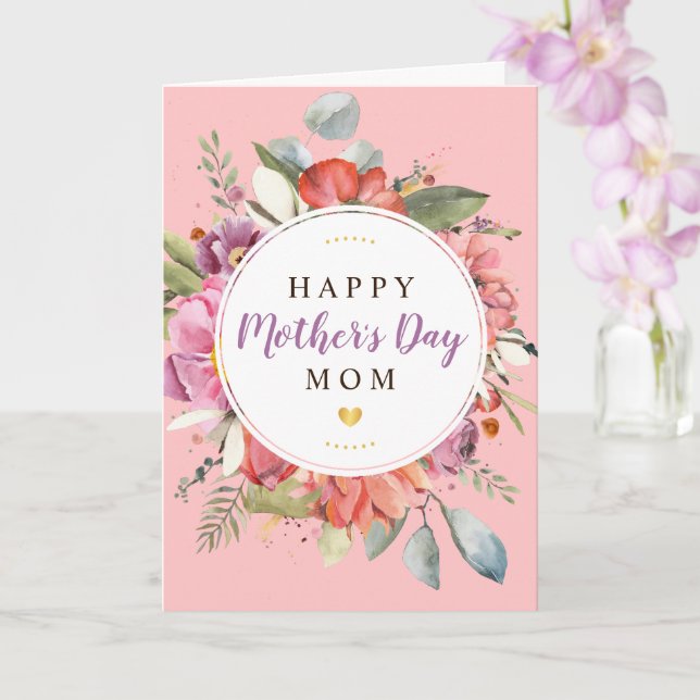 Carte Personnaliser Happy Mother's Day Floral Card (Orchidée)