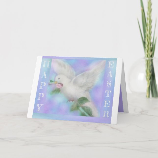 Carte Personnaliser la norme "Colombe avec une rose" de  (Devant)