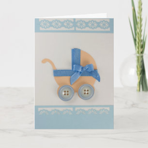 Carte Personnaliser la pêche et le chariot bleu bébé