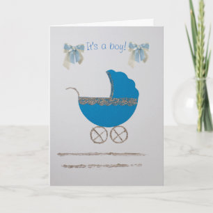 Carte Personnaliser la poussette bleu or
