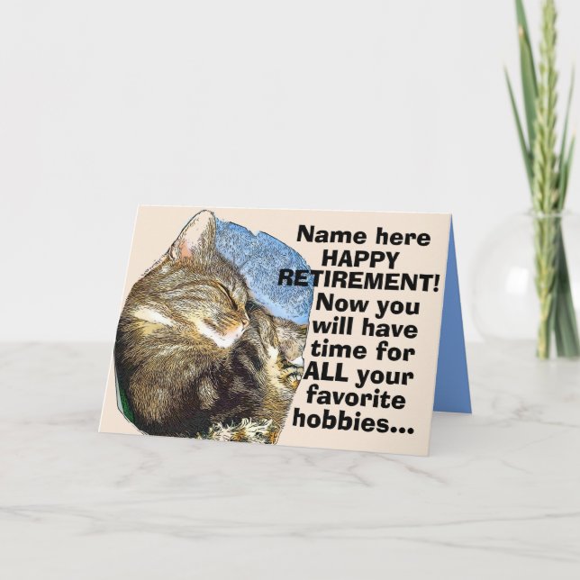 Carte Personnaliser la retraite de chats amusants (Devant)