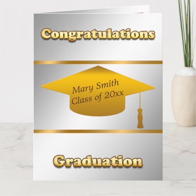 Carte Personnaliser moderne simple Gold Silver (Devant)