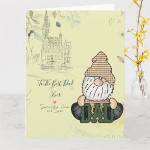 Carte Personnaliser Papa Gnome Green Vintage Papa Cade
