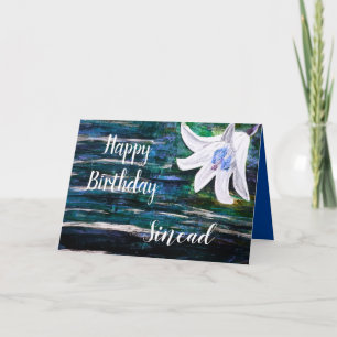 Carte Personnaliser par nom Joyeux anniversaire Flower D
