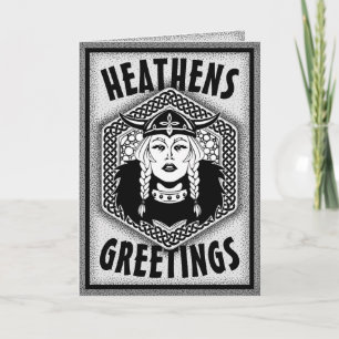 Carte Personnaliser Viking Shield Maiden Heathens Saluta