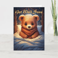 Personnalisez Baby Bear Sick in Bed Get Well Bient