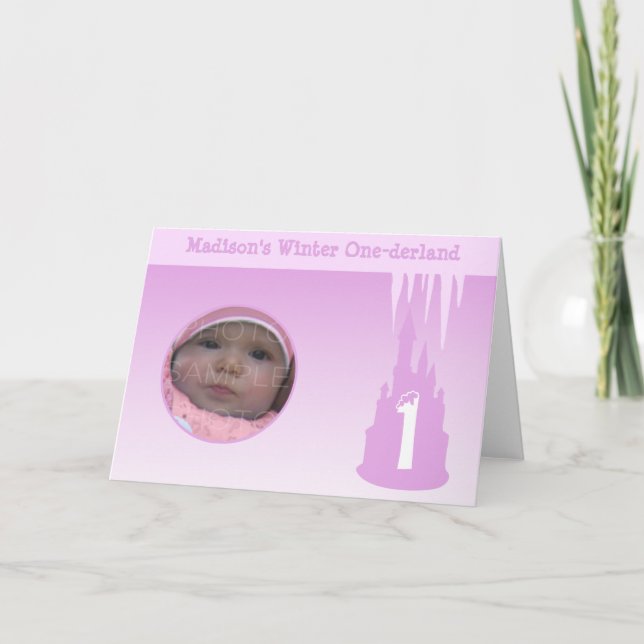 Carte Personnalisez Birthday Girl Winter Onederland Phot (Devant)