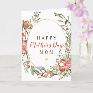 Carte Personnalisez Happy Mother's Day Floral
