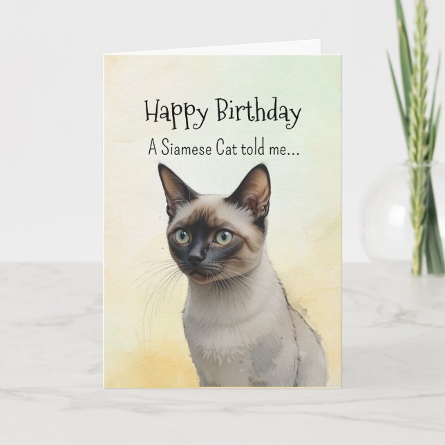 Carte Personnalité chats siamois Anniversaire Animaux am (Devant)