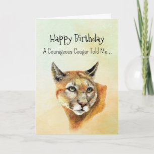 Carte Personnalité Cougar Anniversaire Animaux amusants