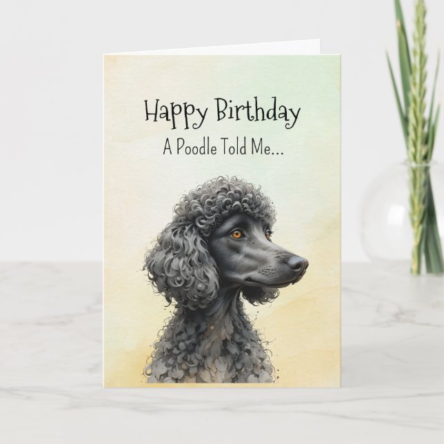 Carte Personnalité de caniche standard Anniversaire Anim (Devant)