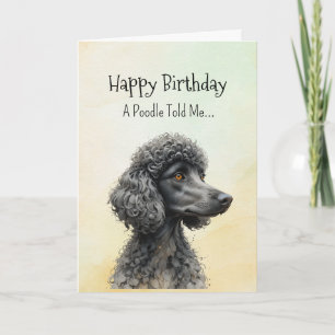 Carte Personnalité de caniche standard Anniversaire Anim