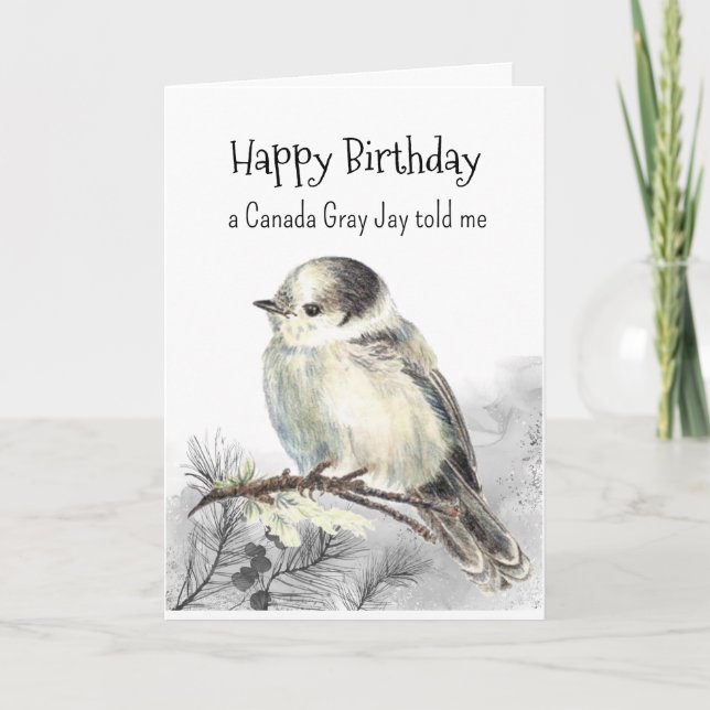 Carte Personnalité de Jay gris du Canada Anniversaire Am (Devant)
