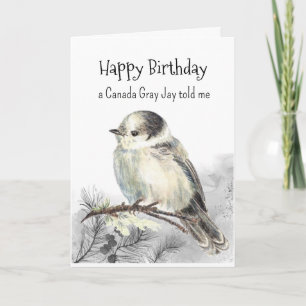 Carte Personnalité de Jay gris du Canada Anniversaire Am