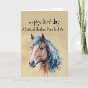 Carte Personnalité de Shetland Pony Horse d'anniversaire