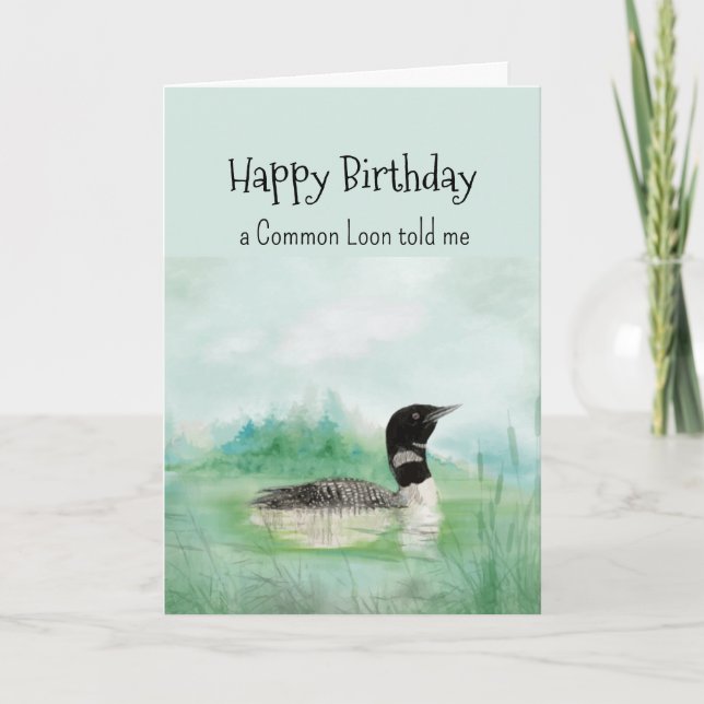 Carte Personnalité du Loin commun Anniversaire Oiseau am (Devant)