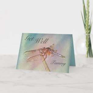 Carte Personnalité du Pastel Dragonfly Get Well