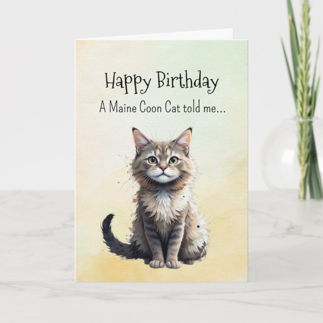Carte Personnalité d'un chat au Maine Anniversaire Anima (Devant)