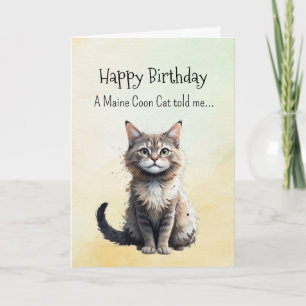 Carte Personnalité d'un chat au Maine Anniversaire Anima