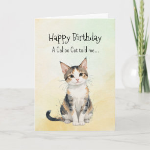 Carte Personnalité d'un chat Calico Animaux d'anniversai