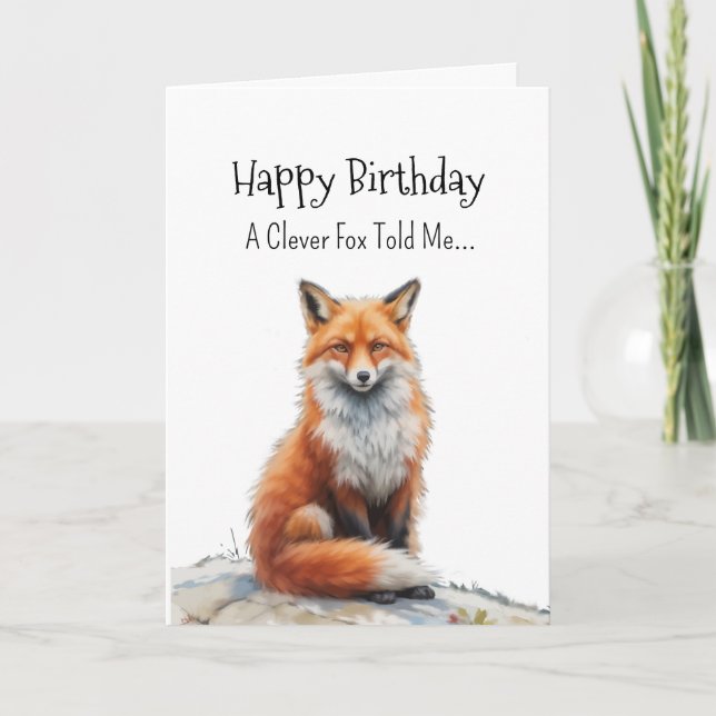 Carte Personnalité Renard Anniversaire Animaux amusants (Devant)