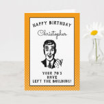 Carte Personnalized 80th Birthday Over The Hill Funny<br><div class="desc">Say happy birthday and have some fun with this vintage retro birthday card that 'over the hill vibe. Easily customized using the template provided.</div>