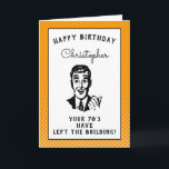 Carte Personnalized 80th Birthday Over The Hill Funny<br><div class="desc">Say happy birthday and have some fun with this vintage retro birthday card that 'over the hill vibe. Easily customized using the template provided.</div>