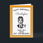 Carte Personnalized 80th Birthday Over The Hill Funny<br><div class="desc">Dites joyeux anniversaire et amusez-vous avec cette vintage carte d'anniversaire de style rétro avec cette ambiance "au-dessus de la colline". Facilement customisé en utilisant le modèle fourni.</div>