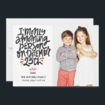 Carte Personne du matin Décembre 25 Funny Holiday Photo<br><div class="desc">Noël arrive ! Envoyez-vous une carte de voeux à vos proches cette année ? Célébrez la saison des Fêtes avec ces cartes photos drôles et sarcastiques en mettant en vedette votre meilleure photo et "Je ne suis qu'une personne du matin le 25 décembre" dans une typographie manuscrite en noir avec...</div>