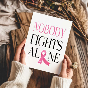Carte Personne ne se bat seul Pink Ribbon Salutation