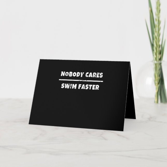 Carte Personne Ne S'Occupe De Nager Plus Vite Motivation (Devant)