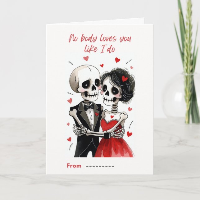Carte Personne ne t'aime comme moi Squelette de la Saint (Devant)