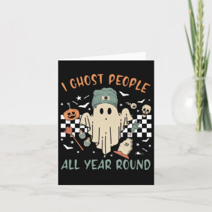Carte Personnes fantômes toute l'année rétro Halloween f