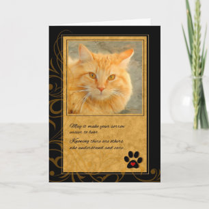 Carte Perte de chat Orange Tabby et Gold Pet Sympathie