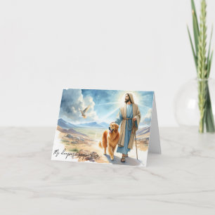 Carte Perte de chien Sympathy-Jésus avec Golden Retrieve