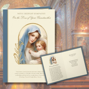 Carte Perte de Grand-mère Sympathie Catholique Condoléan