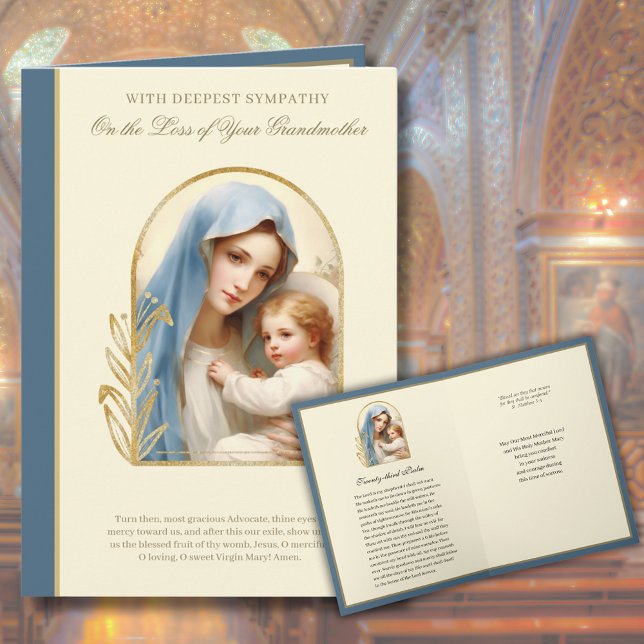 Carte Perte de Grand-mère Sympathie Catholique Condoléan (Créateur téléchargé)