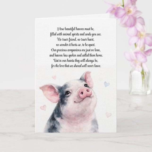 Carte Perte de la sympathie pour le cochon de compagnie  (Orchidée)