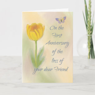 Carte Perte du 1er anniversaire de la Fleur d'Aquarelle