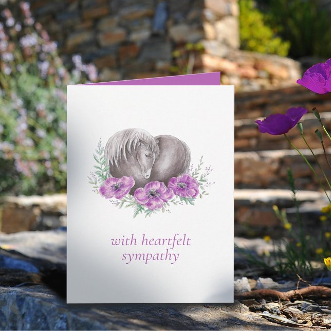 Carte Perte d'un cheval coquelicot aquarelle (Créateur téléchargé)