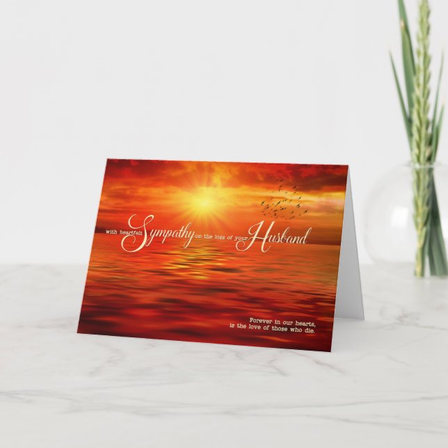 Carte Perte d'un mari Sympathy Sunset Ocean (Devant)