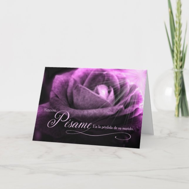 Carte Perte espagnole d'un mari Sympathy violet Rose (Devant)