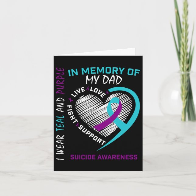 Carte Perte Père En Mémoire De Mon Père Sensibilisation  (Devant)