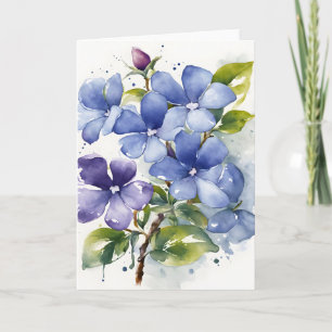 Carte Pervenche - Fleurs à l'aquarelle